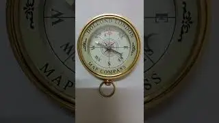 Nautical Flat Desktop Compass, Gold Dial, brass Finish, Pirate's Desk