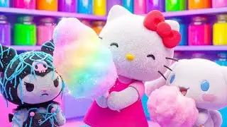 Hello Kitty Made a Cotton Candy Tornado! 🌪️🍭 So Fluffy!