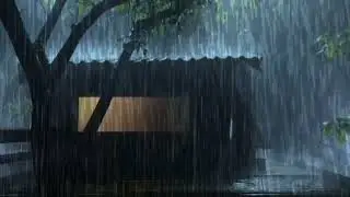 Night Rain + Thunder | ASMR Relaxation Inside the Cabin 