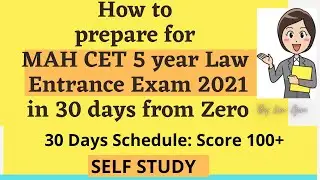 How to prepare for MAH CET 5 year law 2021 in 30 days|MH CET 5 year law 30 days time table/ Books