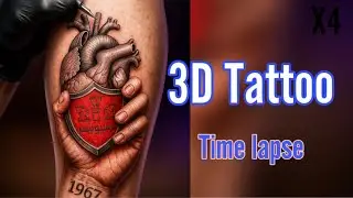 3D Heart Tattoo Timelapse | Realistic Tattoo Art