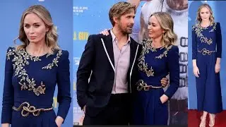 The Fall Guy stars Emily Blunt and Ryan Gosling share a laugh as they pose for cosy shots on the red