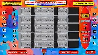PXWELL EVENING LIVE LOTTERY DRAW 12/01/2026 MONDAY TIME 09:00 PM LIVE FROM SINGAPORE LOTTERIES.