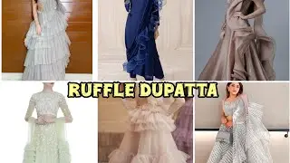 Beautiful dresses designs with Ruffle dupatta style 2025 &hearts;️#fashion #dress #dupatta #dressess