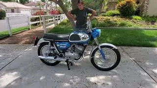 Are you a 2-stroke fan? 1966 Suzuki X6 Hustler. Starts 1st kick.