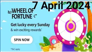 Amazon Wheel of fortune quiz answer today ||  Amazon Sunday spin and win quiz answer || 07/04/2024