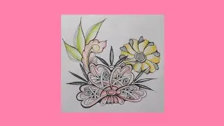 Flower Zentangle pattern || Mandala art || step by step || drawing idea #zentangleart #mandalaart 