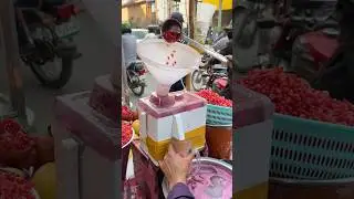 Efficient machine delivering pure, fresh pomegranate juice in seconds #juice #pure #anar #fresh