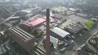 Drone shots of Dixons Chimney & Carlisle Civic Centre