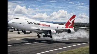 Emergency Situation! Qantas Freight B747-8 Faces a Terrifying Takeoff at Chiacho Airport -4K