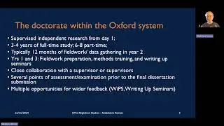 DPhil in Migration Studies: Information Webinar