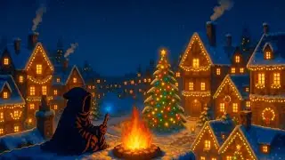The Snow Won’t Stop In The Christmas Village… Relax Till It Does | Cozy Campfire & Holiday Ambience