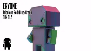 113 ERYONE Tricolour Red/Blue/Green Silk PLA | 3D printed sample | #FilaMODE