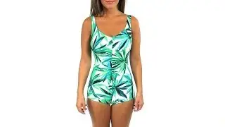 Penbrooke Moroccan Romance Shirred Front Girl Leg One Piece | SwimOutlet.com