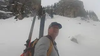 View of Middle Teton while skinning Garnet Canyon