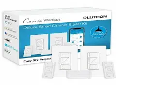 Lutron Caseta Deluxe Smart Dimmer Switch (2 Count) Kit with Caseta Smart Hub _ Works with Alexa
