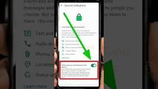 How To Enable Security Notification In WhatsApp | show security notifications on this device #shorts
