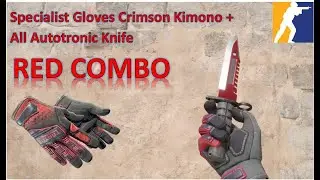 Specialist Gloves Crimson Kimono + All Autotronic Knife | RED COMBO | CS2 Showcase