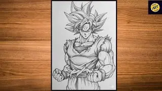 How to draw Goku | Goku drawing step by step | goku full body drawing | anime drawing for beginners 