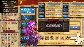 Castle Clash IGG - Biggest Purchase Ever $60 Max Acc Bonus Received & New Hero Rune Master
