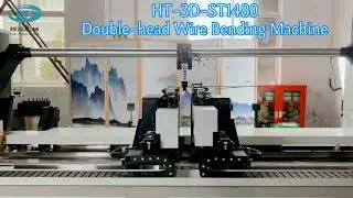 Double head wire bending machine 4,5,6,7,8mm auto seat frames, rear seat HT-3D-ST1480 steel wire