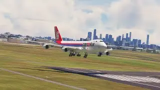 Not the Best Landing! Cargolux Boeing 747 Touchdown at Brisbane Airport
