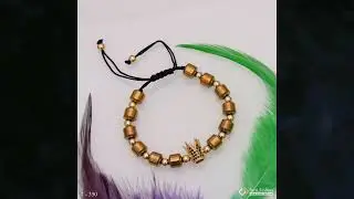 ✔ Crown in Diamond with Ball Fancy Design Golden Color Bracelet for Girl - Style LBRA085 ✔