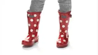 Hatley Red and White Youth Rain Jacket, White Dots Rain Boots and Stars and Stripes Graphic Tee