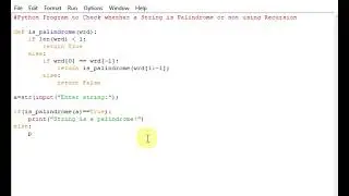 Python Program to Check whether a String is Palindrome or not using Recursion