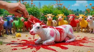 DIY making mini Water Pumb with Bamboo Pipe to shower of Cows - Barn Animals - Mini Toys