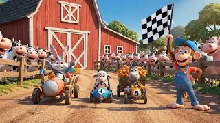 Farm Track Challenge – Baby Monkey’s Summer Racing Adventure | Kids Storytime