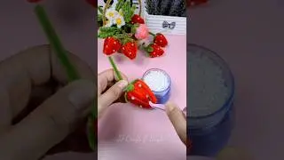 Pipe Cleaner Craft | Strawberry DIY Chenille Stems #shorts #pipecleanercraft