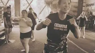 Muay Thai class, with Amnuay. Featuring Heather 