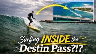 Novelty Wave Surfing INSIDE the Destin Pass?! (Once-a-Decade Wave) Gulf Coast of Florida