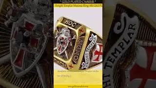 Knight Templar Masonic Ring 18k Gold Plated Shield Sword Handcrafted Uniqable