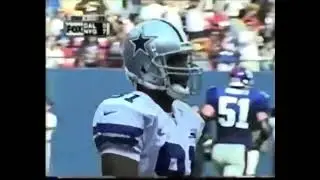Reggie Stephens intercepts hall of fame quarterback TROY AIKMAN at Giants Stadium.