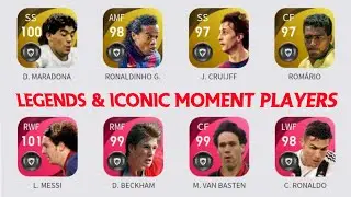 OFFICIAL MAX RATINGS ALL LEGENDS & ICONIC MOMENT PLAYERS | PES 2021 MOBILE