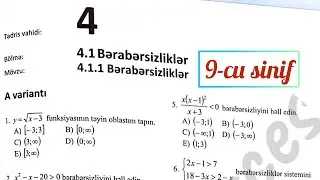 Bərabərsizliklər Dim(A variantı-qapalı testlər).#9cusinif  #riyaziyyat  #buraxilisimtahani