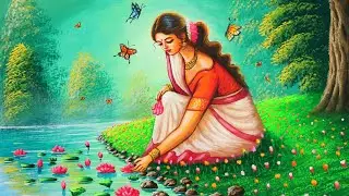 Painting if a beautiful bengali girl with nature | painting 526
