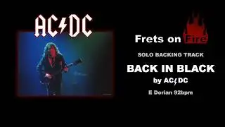 ACDC Back In Black Solo Backing Track | Hard Rock Jam Track in E 92bpm