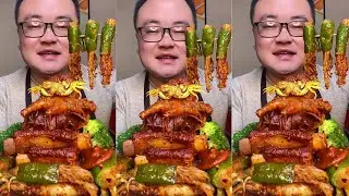 Rural ASMR Satisfying Eating | Braised Pork Ribs Eating Show | Home Cooking Rural Food