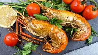 Жареные креветки Скампи с чесноком