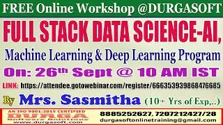 FULL STACK DATA SCIENCE-AI (FREE Workshop) Online Training @ DURGASOFT