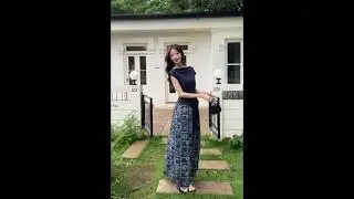 ASYMMETRICAL TOP AND PRINTED MAXI SKIRT
