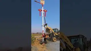 Installing solar powered light poles #shorts
