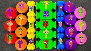 Mixing Incredibox Sprunki Characters in Slime & Clay! Satisfying ASMR Circles and Dog Bones 🫧