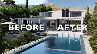 LUMION 8 Pro BEFORE/AFTER Render Tutorial White Seaview Villa