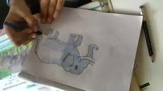blue elephant drawing