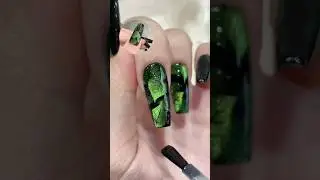 💅Advanced Green Forest Nail Tutorial#nailart #nails #nailtrend #nailinspiration  #naildesign