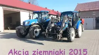 Sadzenie ziemniaków 2015 New Holland t4.55 & Uprawa New Holland T6050 Plus.